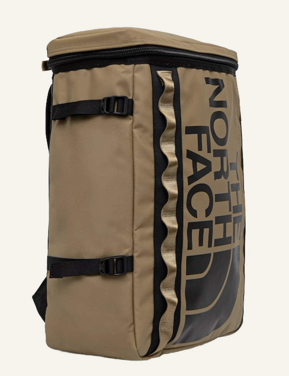 The North Face Base Camp Fuse Box backpack beige black logo side