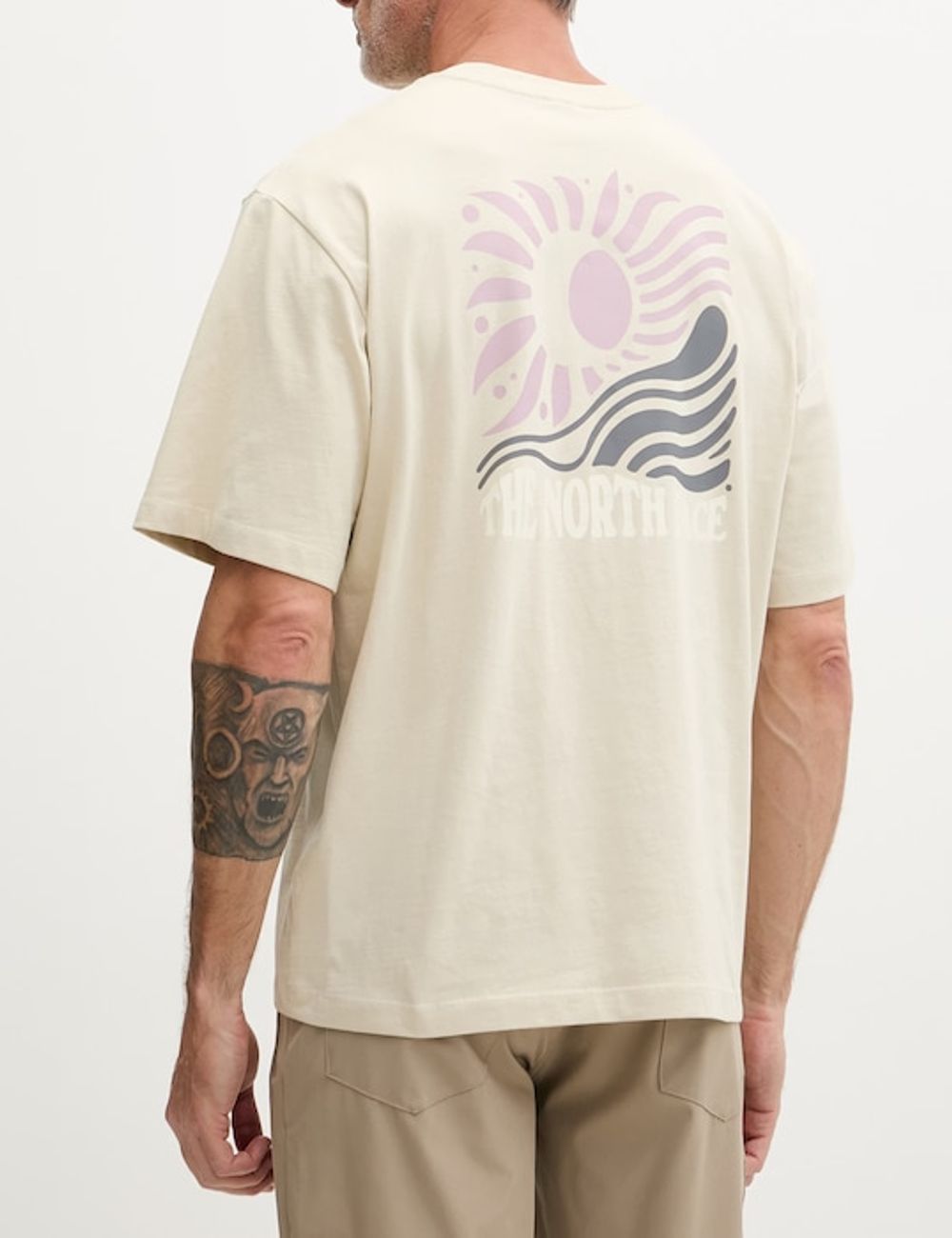 The North Face beige graphic tee back