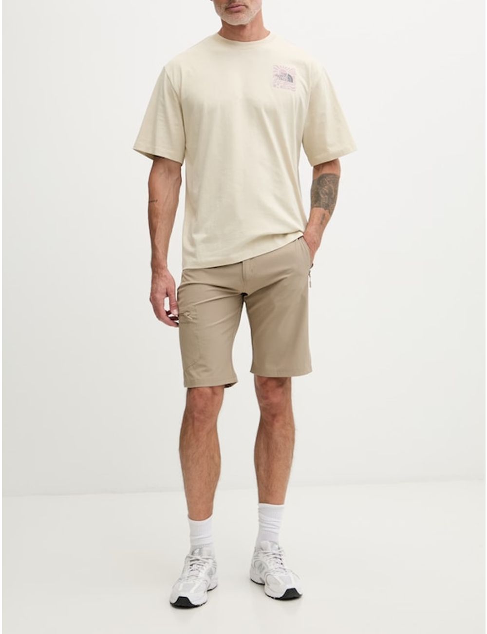 The North Face beige graphic tee front full body