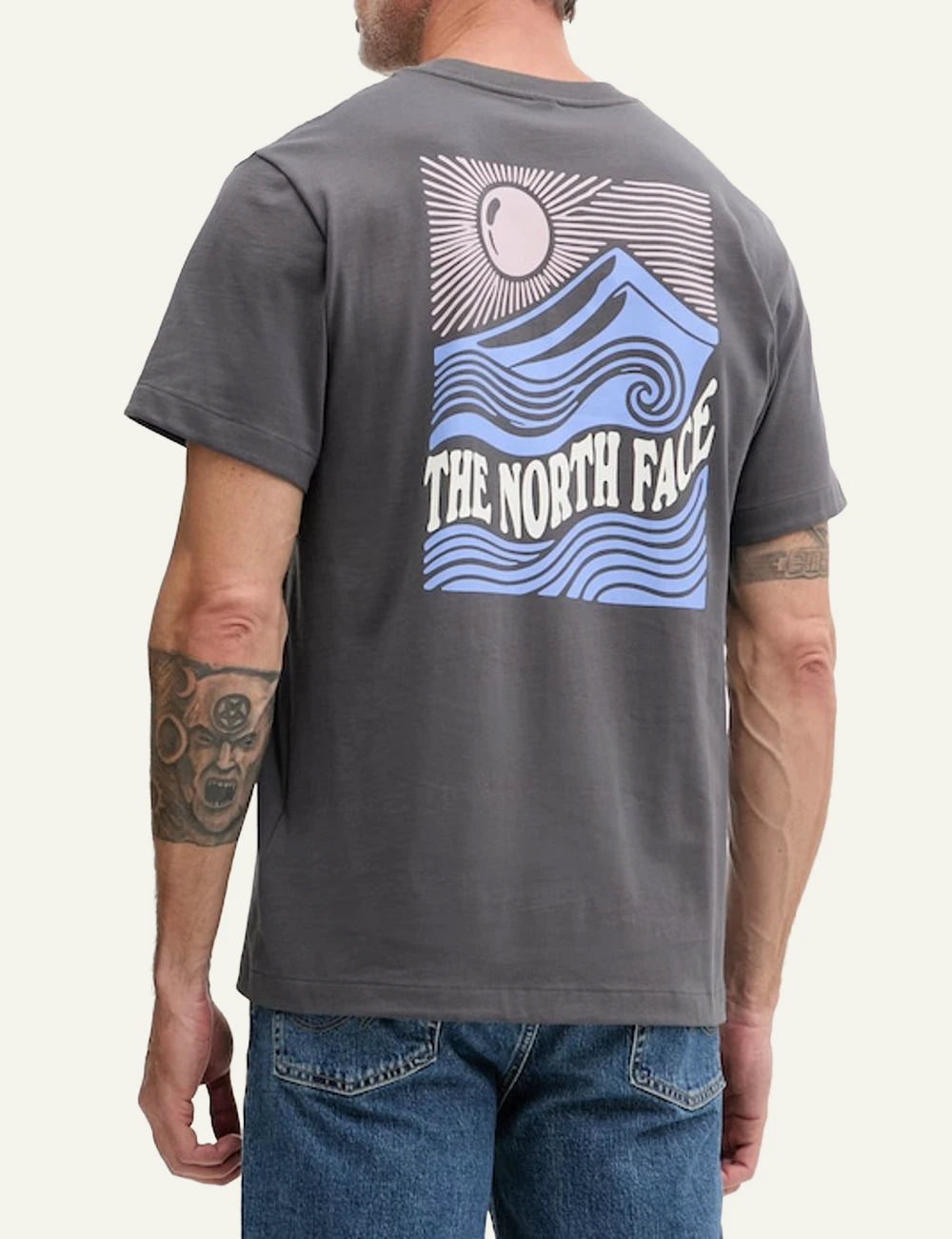 The North Face grey graphic t-shirt back