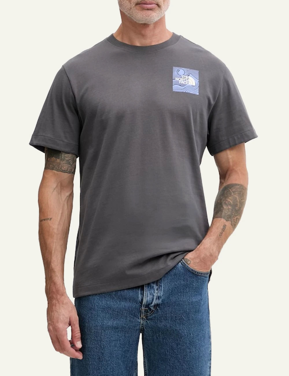 The North Face grey graphic t-shirt front