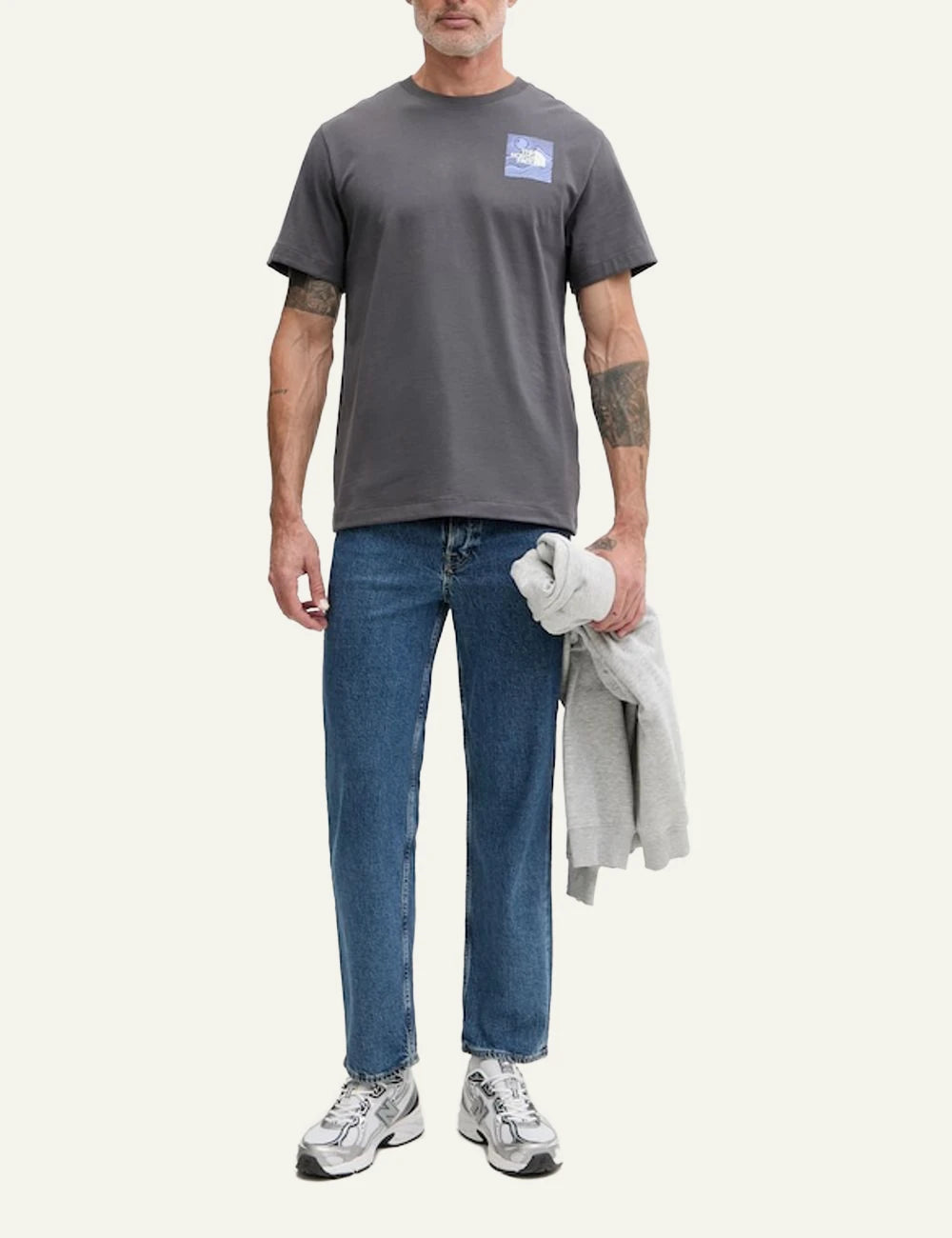 The North Face grey graphic t-shirt front full body