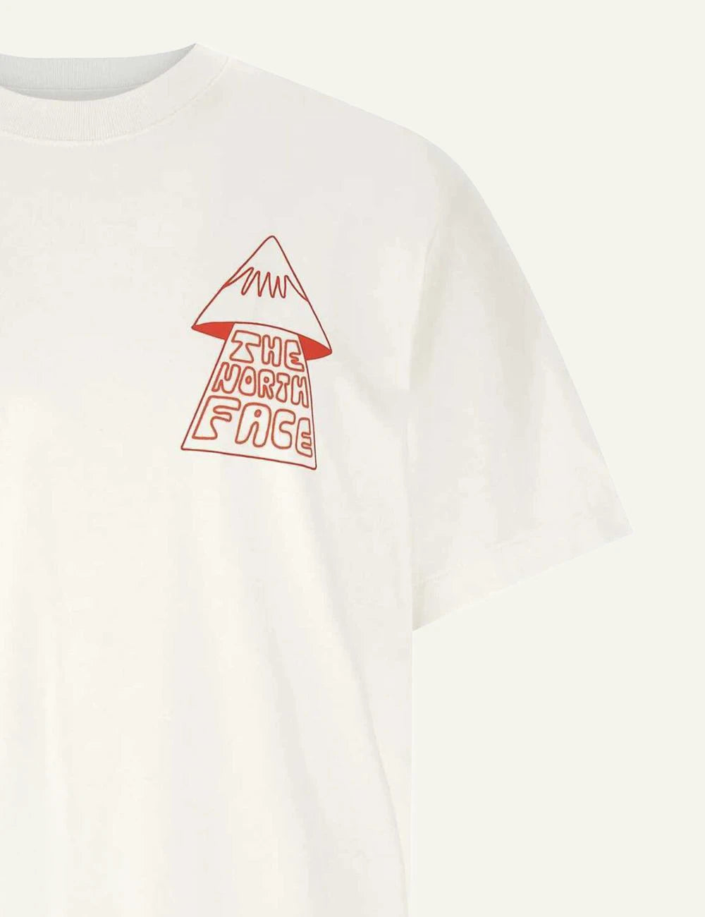 The North Face mountain play off white t-shirt front detail