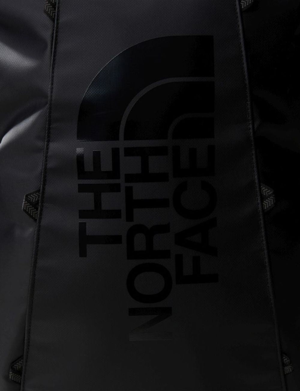 The North Face Rolling Thunder 22 suitcase black front view logo wheels handle front logo view