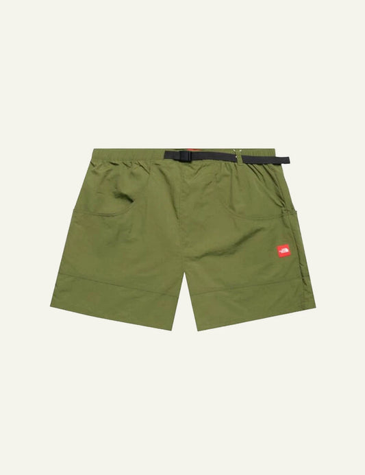 The North Face shorts woodland green nylon casual shorts front flat view