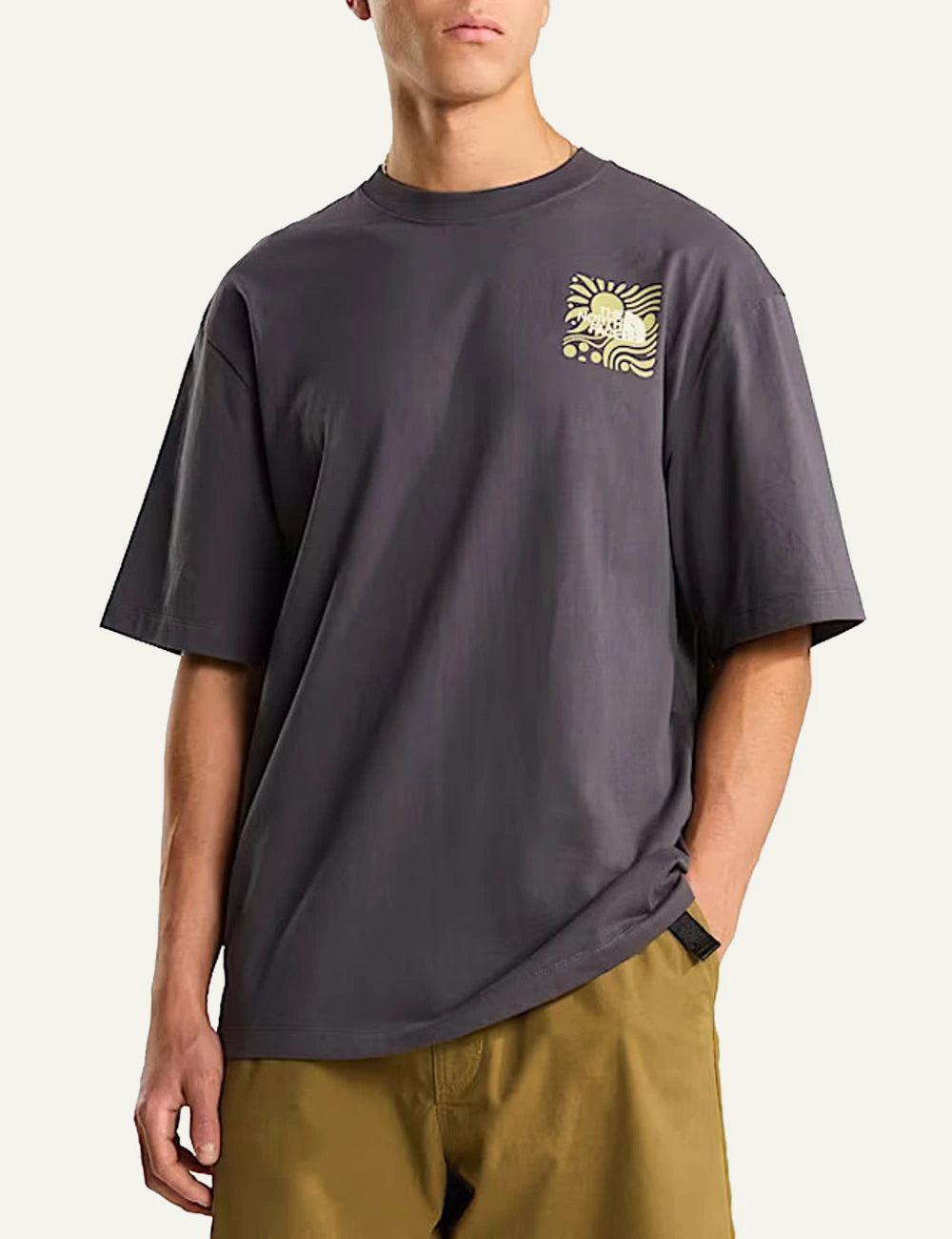 The North Face sun graphic grey tee front