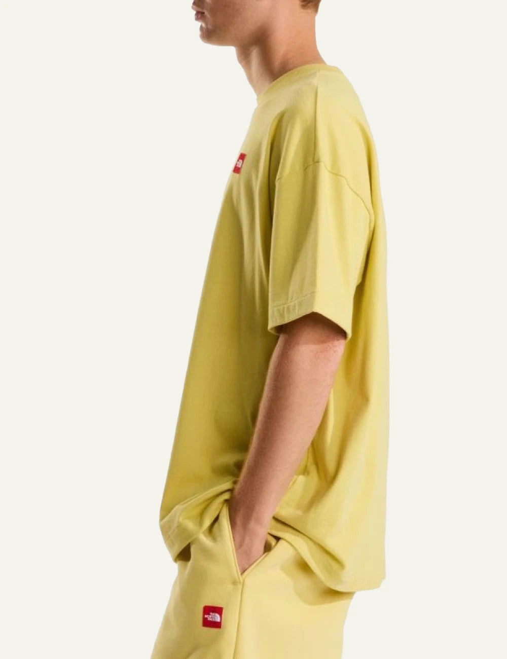 The North Face t shirt yellow cotton crewneck short sleeve side view