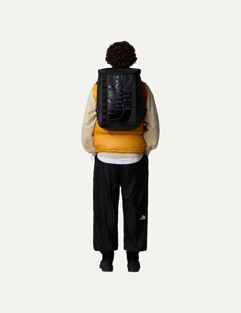 The North Face Base Camp Fuse Box black 30L backpack with 15-inch laptop sleeve, compression straps and tonal logo back