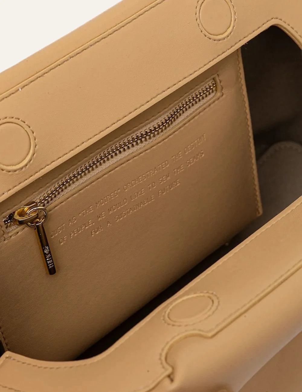 Themoire tallia bag beige top view