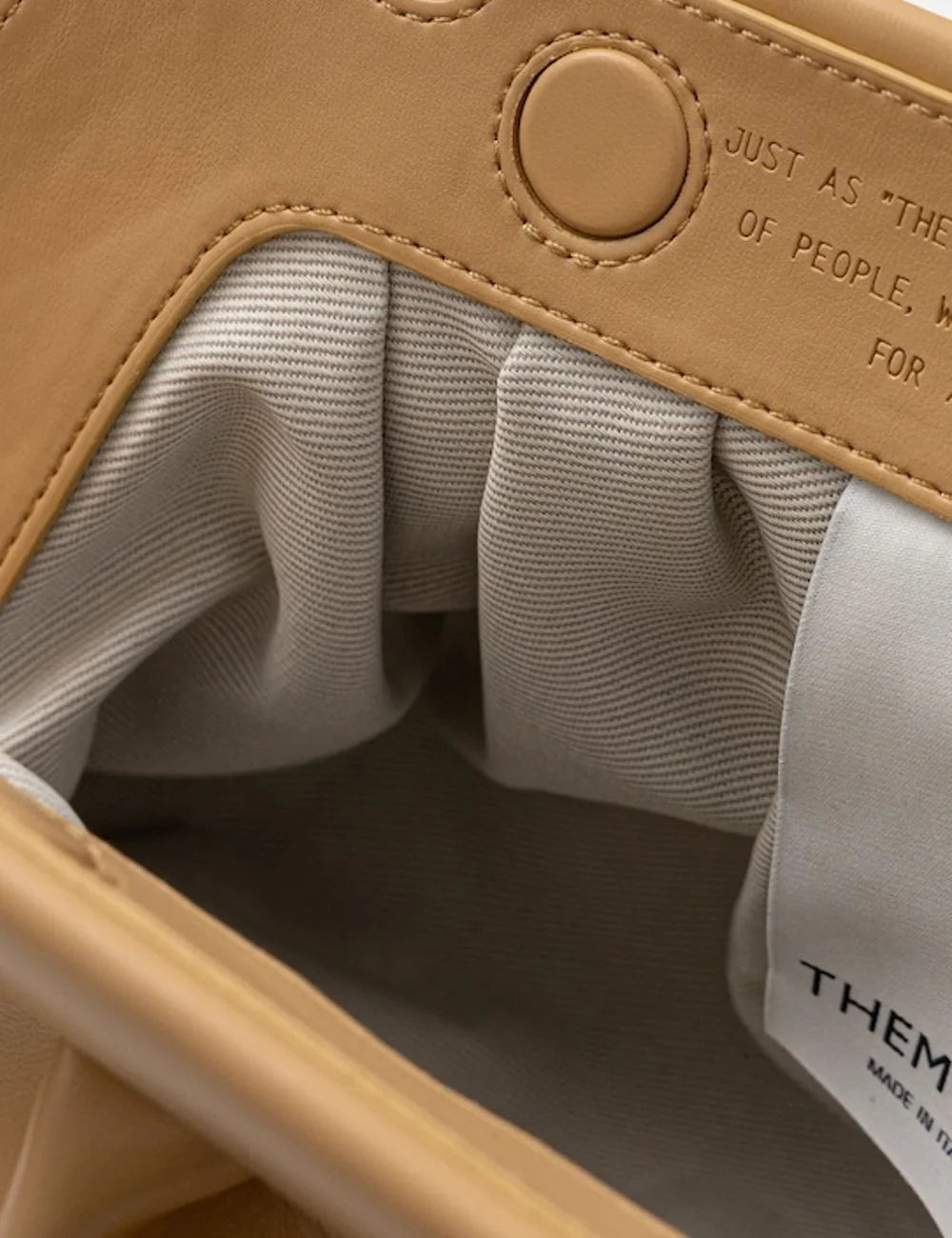 Themoire Bios bag camel soft folds detail top