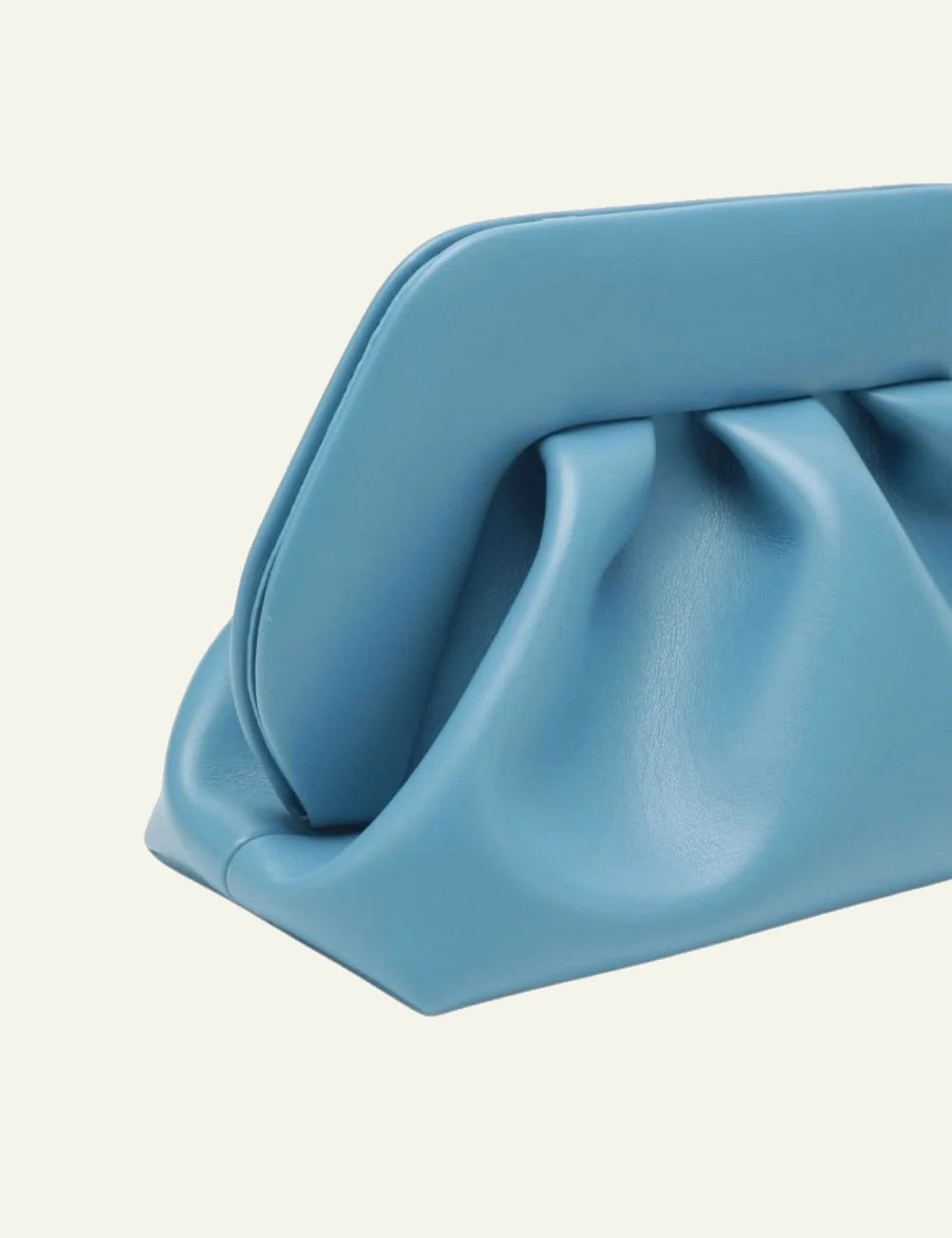 THEMOIRè Bios Medium vegan fabric clutch Niagara blue detail view