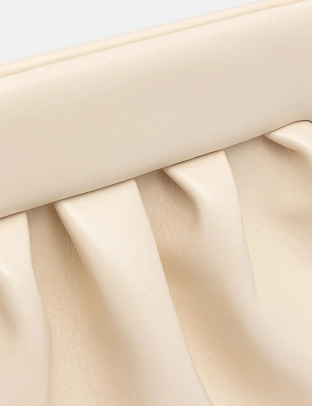 Themoirè clutch bag cream front detail