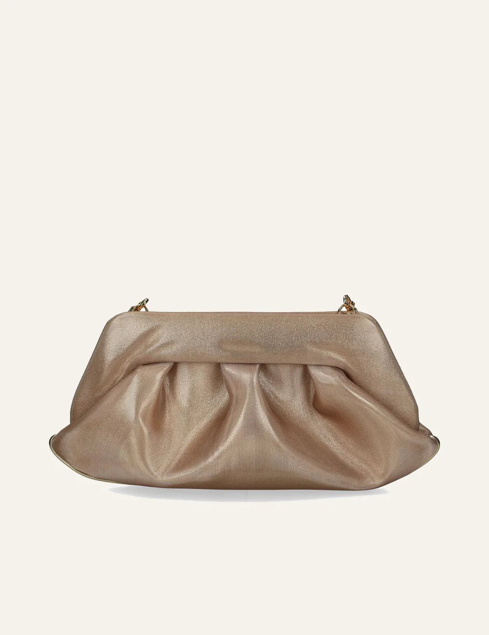 Themoirè clutch bag gold front view