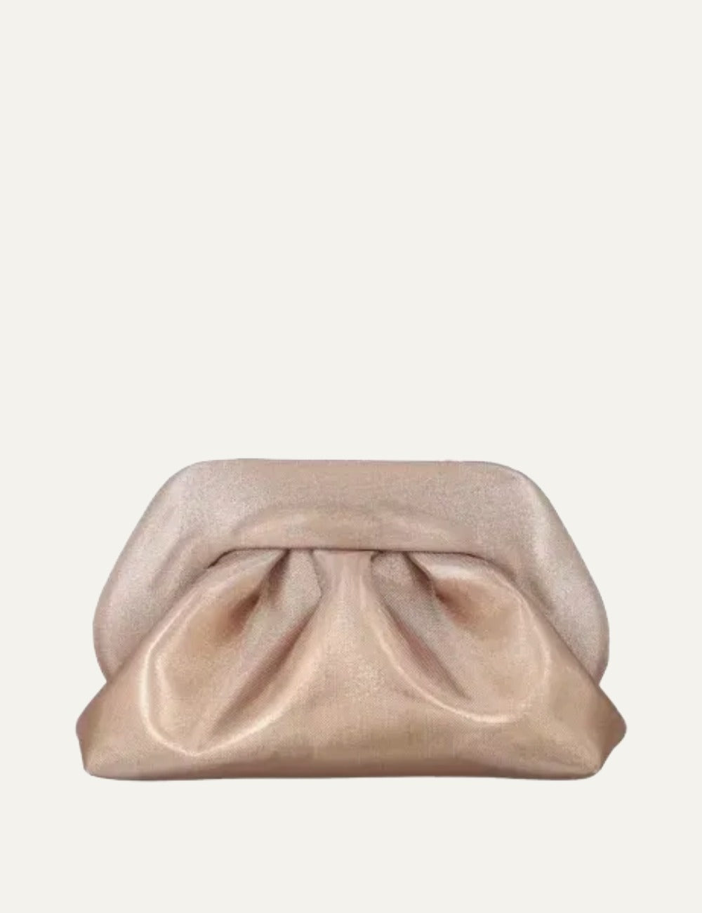 Themoirè clutch bag gold metallic front view