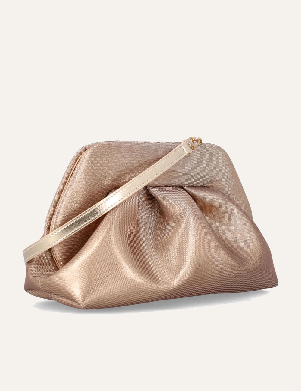Themoirè clutch bag gold metallic side view