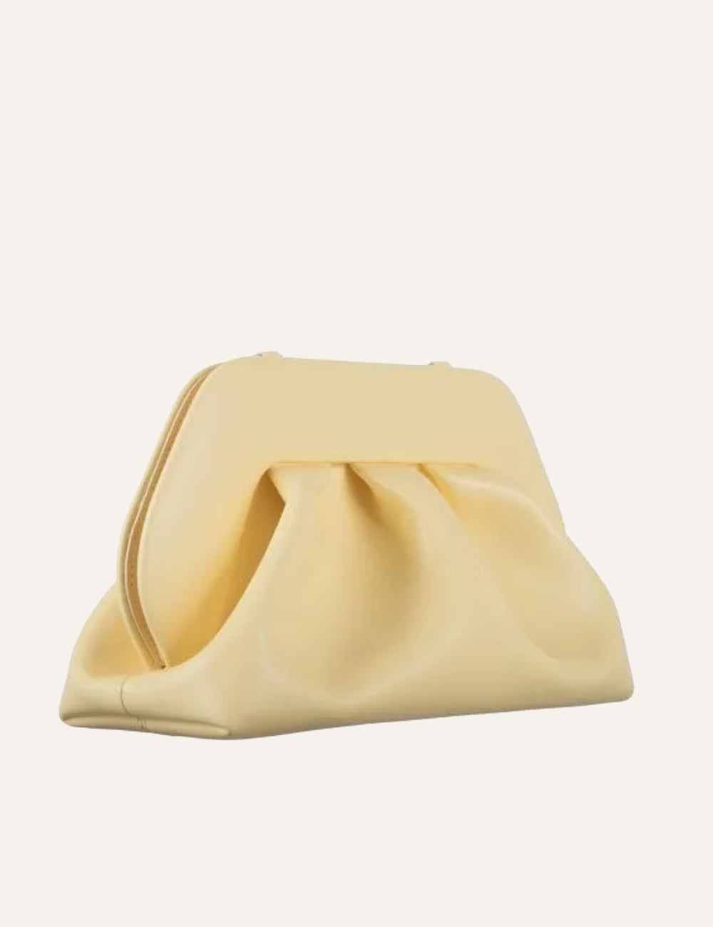 Themoirè clutch bag soft yellow side view