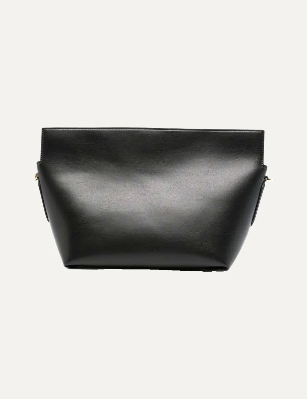 THEMOIRÈ women's Zoe shoulder bag in smooth black calfskin leather with detachable adjustable strap, gold-tone hardware and top zip closure.