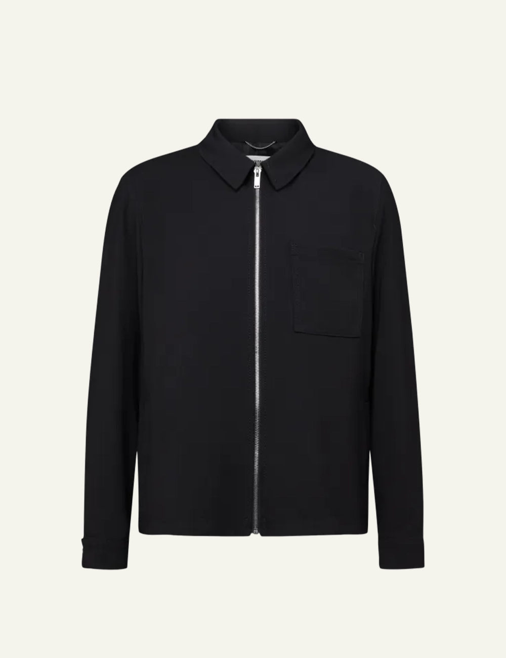 Men's DRYKORN Jerson Jacket in black twill with zip fastening and chest pocket