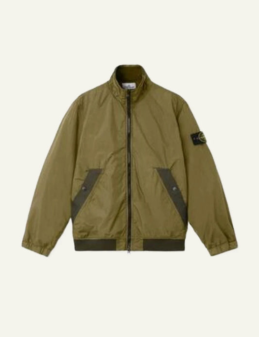 Stone Island jacket green front look