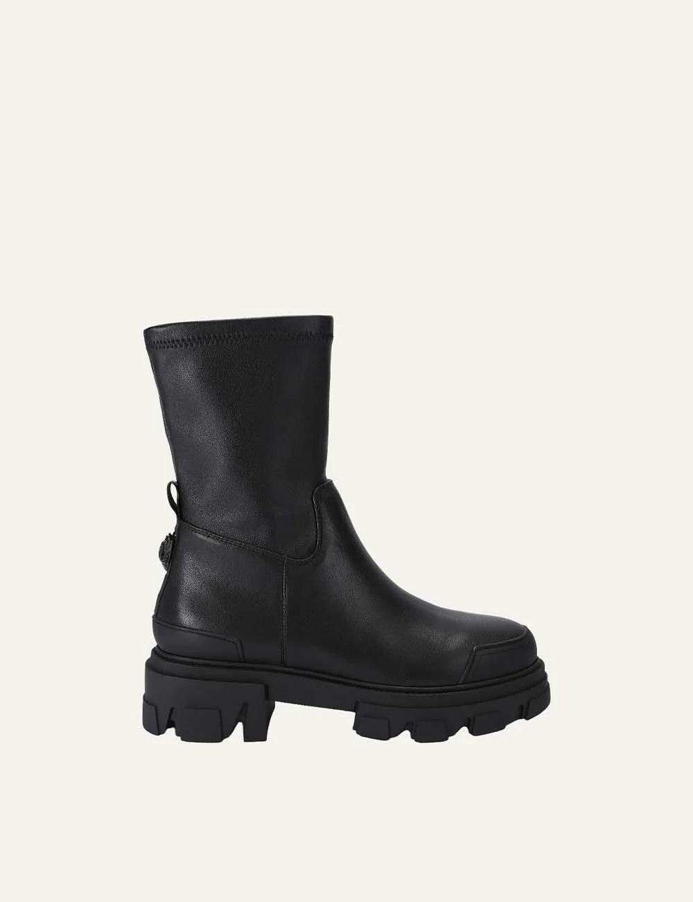Kurt Geiger London women Stomp Sock black leather ankle boots with chunky sole