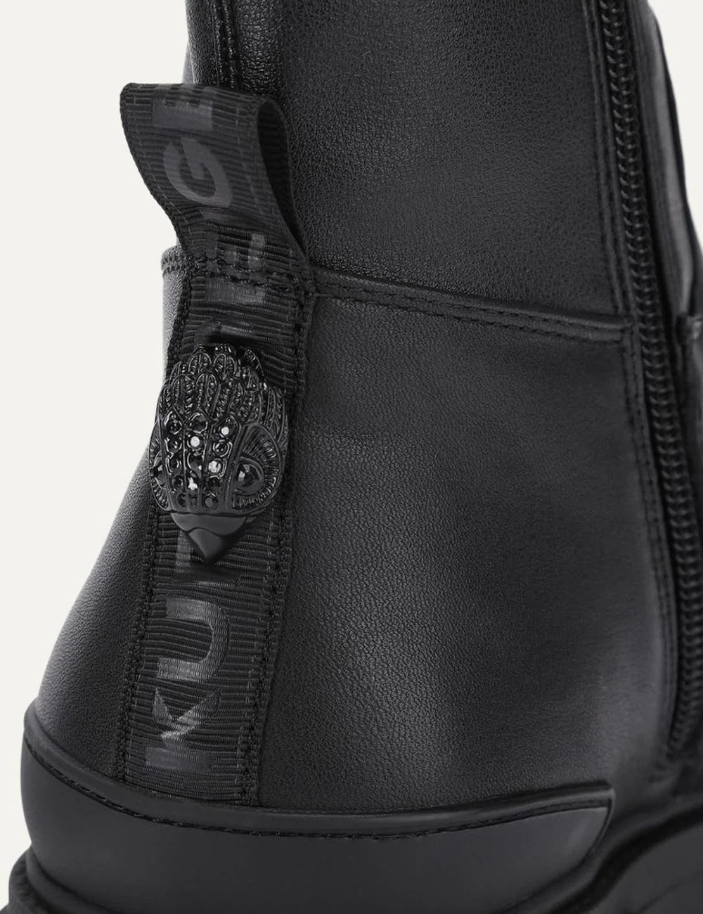 Kurt Geiger London women Stomp Sock black leather ankle boots with chunky sole back