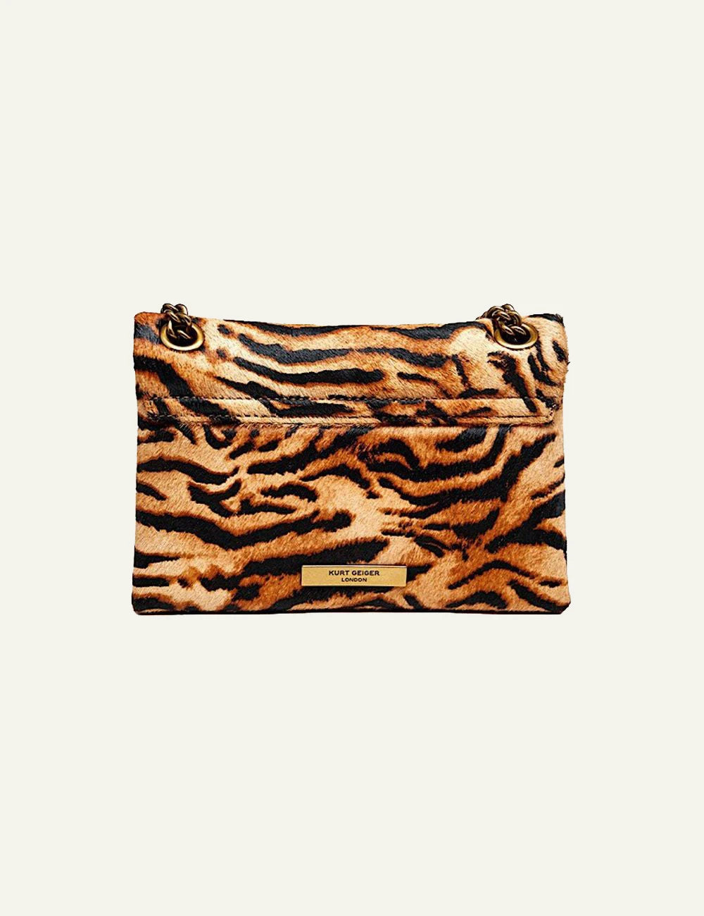 Women's Kurt Geiger Mini Kensington leather shoulder bag with animal print back view