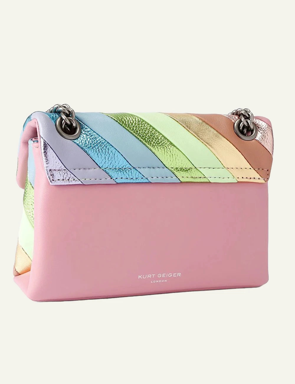 Kurt Geiger multicolor leather bag back view logo detail