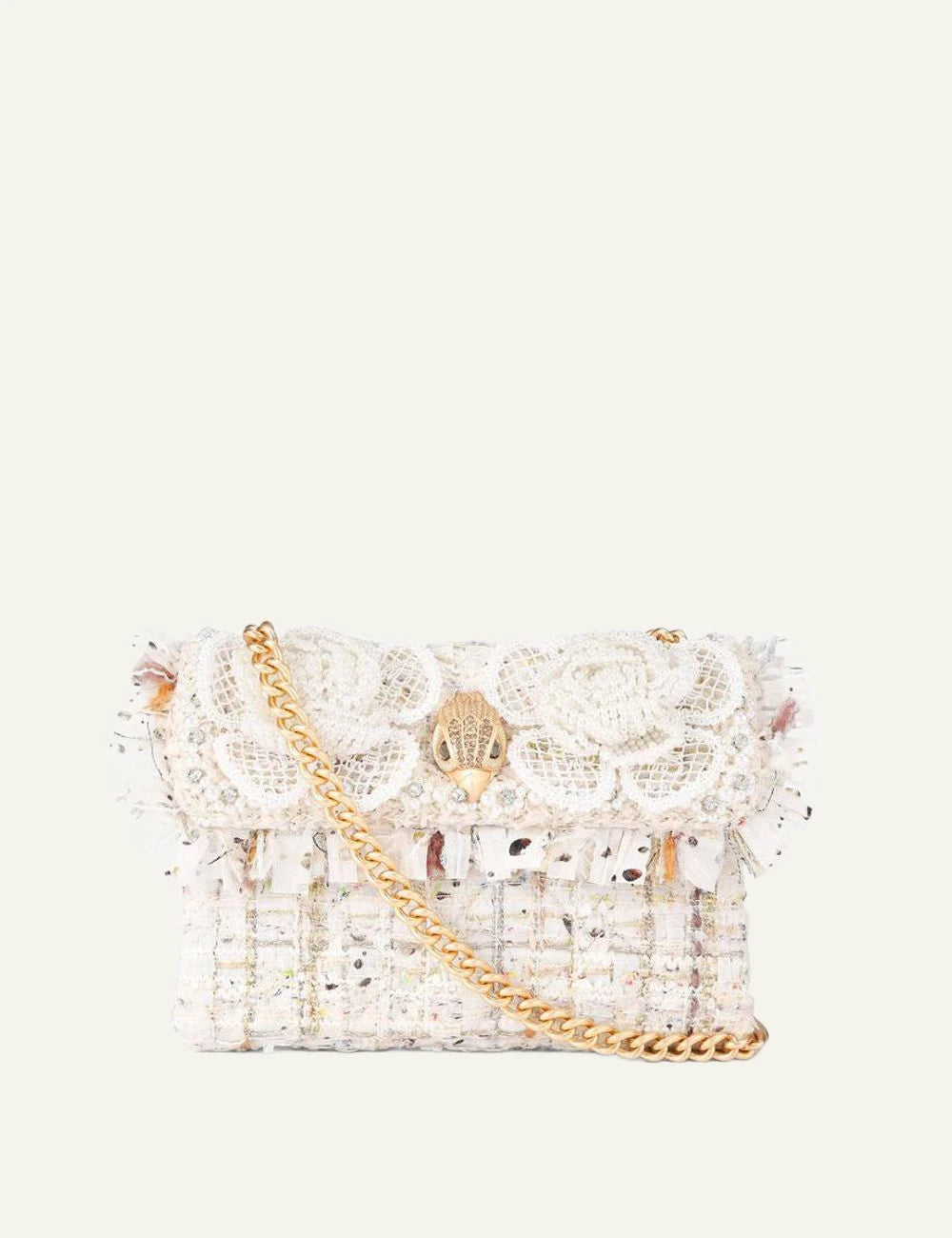 tweed mini kensington bone combination fabric other kurt geiger london front