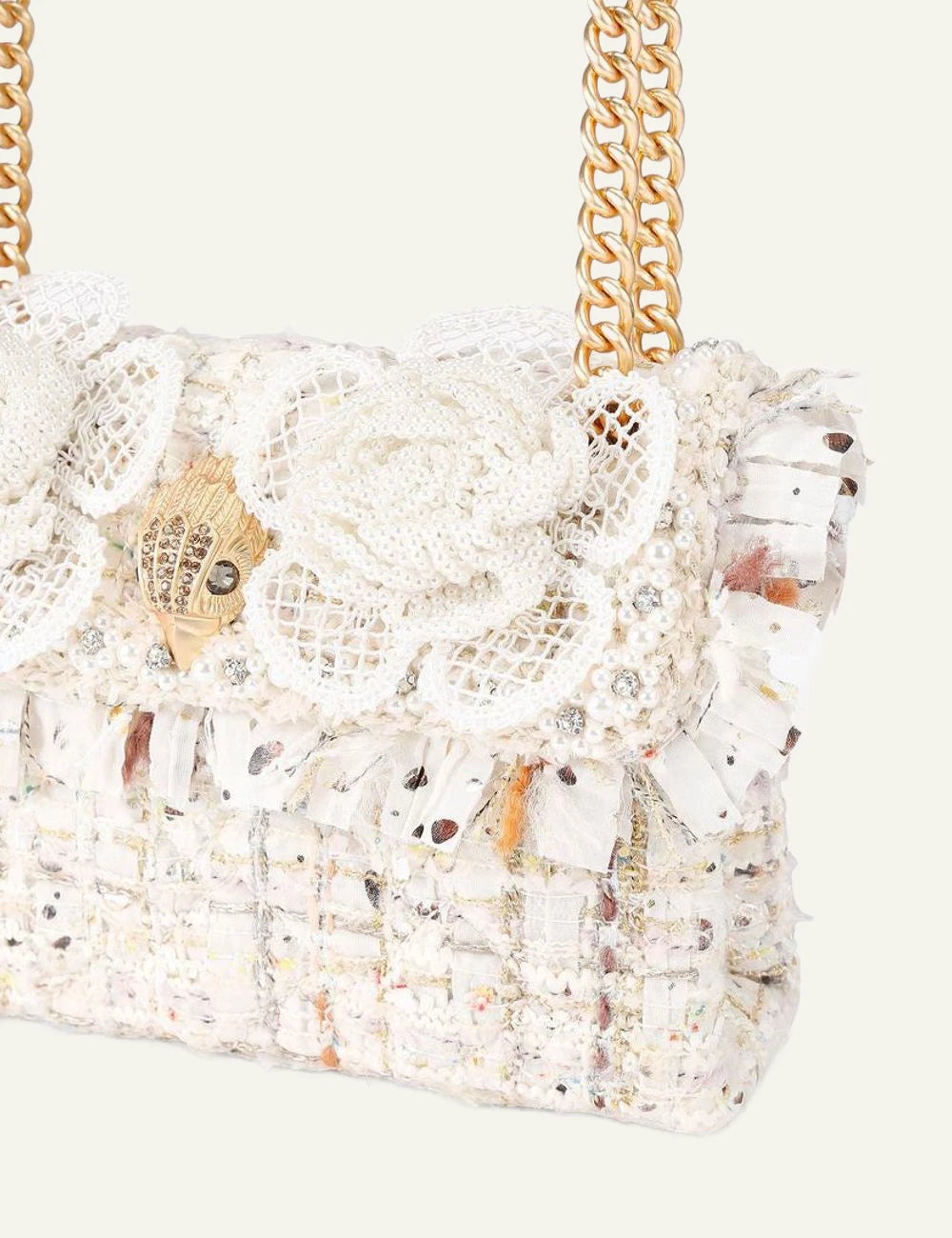 tweed mini kensington bone combination fabric other kurt geiger london side