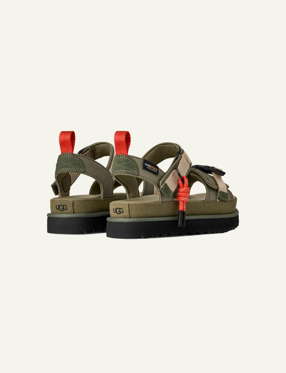 ugg sandal olive cordura strap outdoor sandal back view