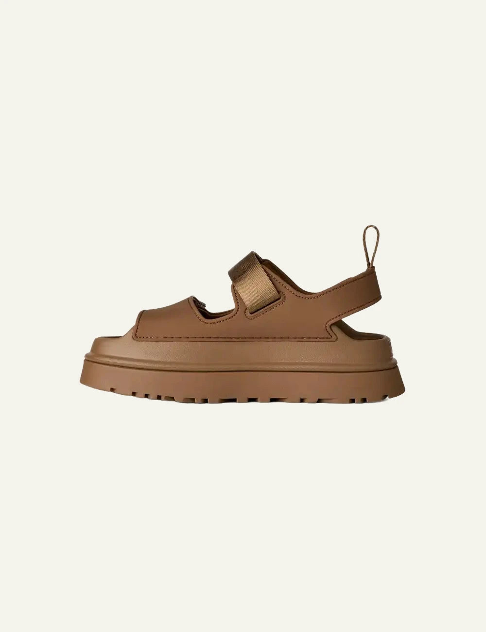 UGG GoldenGlow platform sandal Bison Brown side 2 view
