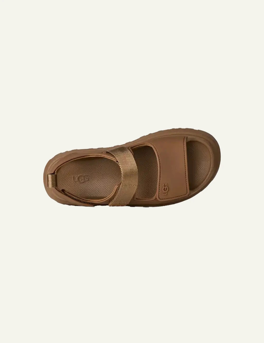 UGG GoldenGlow platform sandal Bison Brown top view