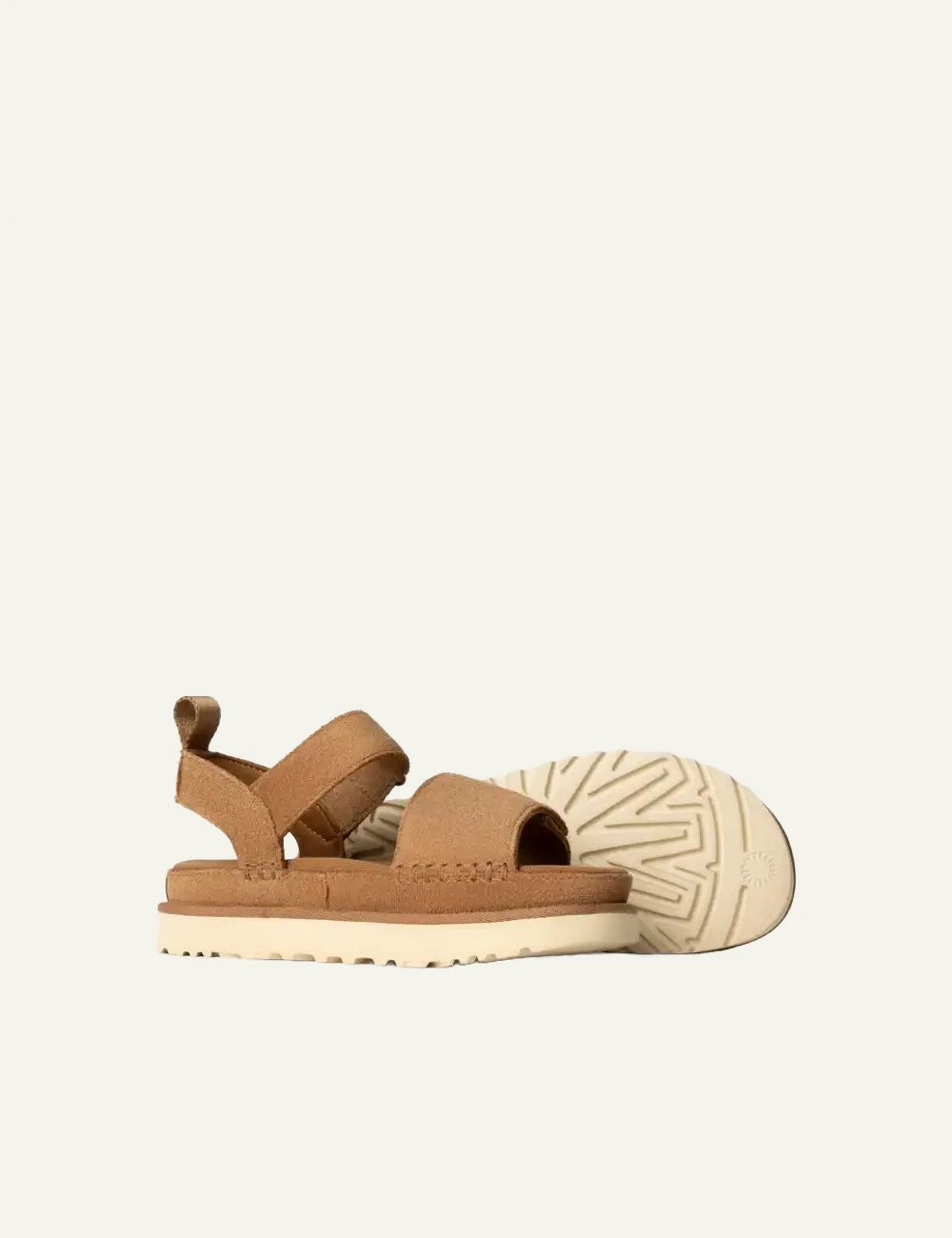 UGG Goldenstar suede sandal chestnut side view detail