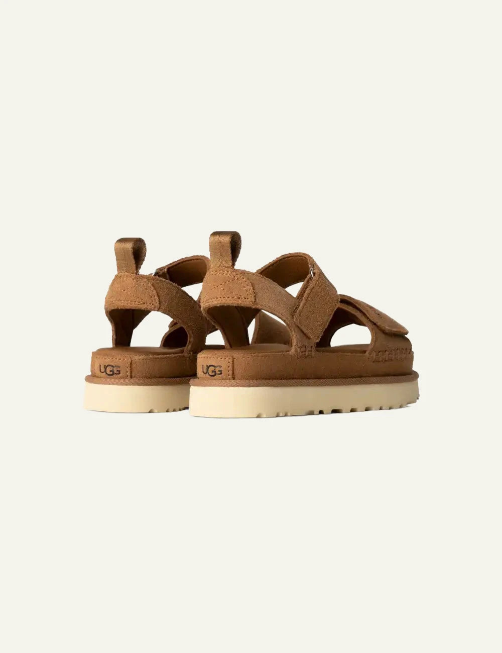 UGG Goldenstar suede sandal chestnut back view