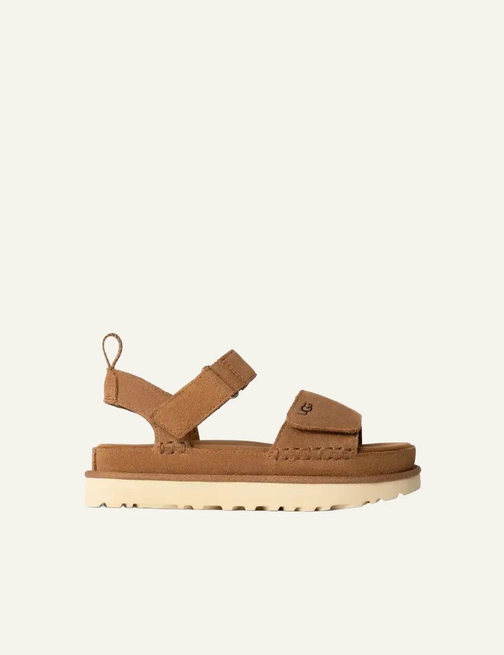 UGG Goldenstar suede sandal chestnut side view