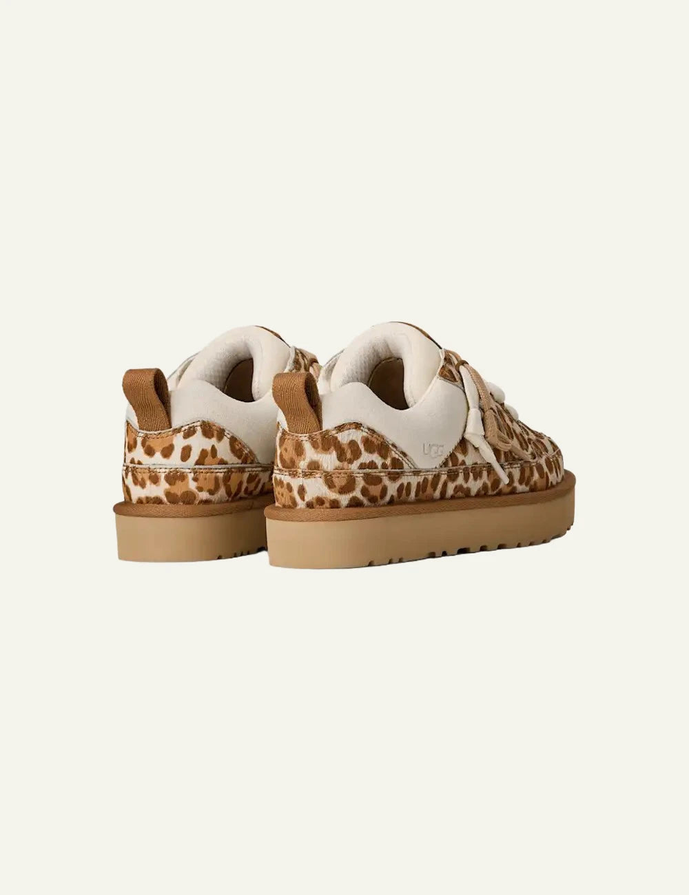 UGG Lo Lowmel Plains sneaker cow hair felicity leopard jasmine back view