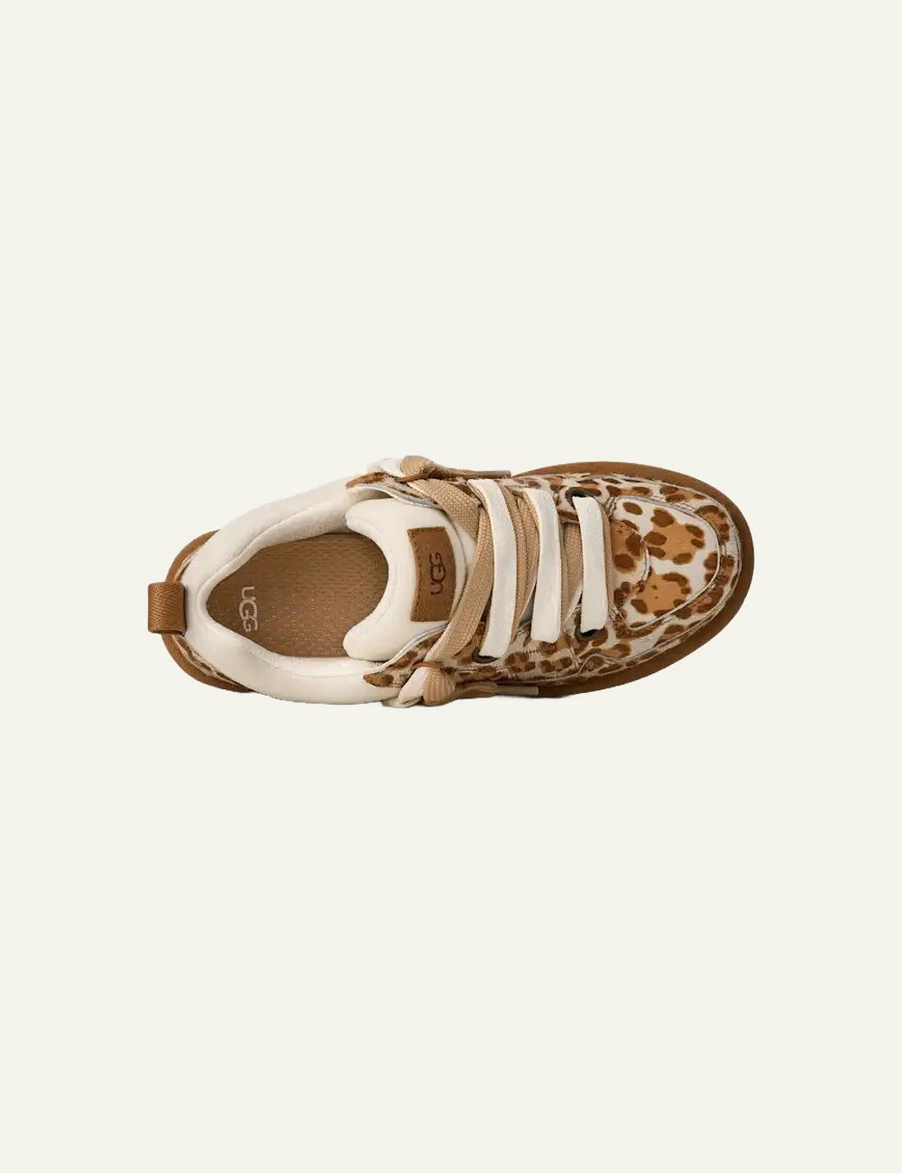 UGG Lo Lowmel Plains sneaker cow hair felicity leopard jasmine top view