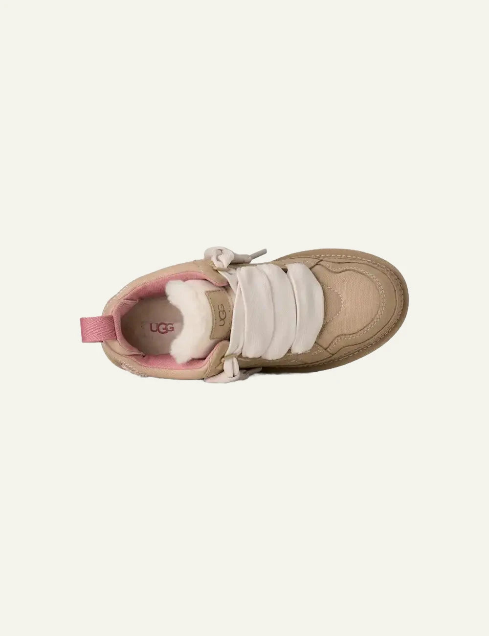 UGG Lowmel Meadow sneaker suede canvas sand castle top view