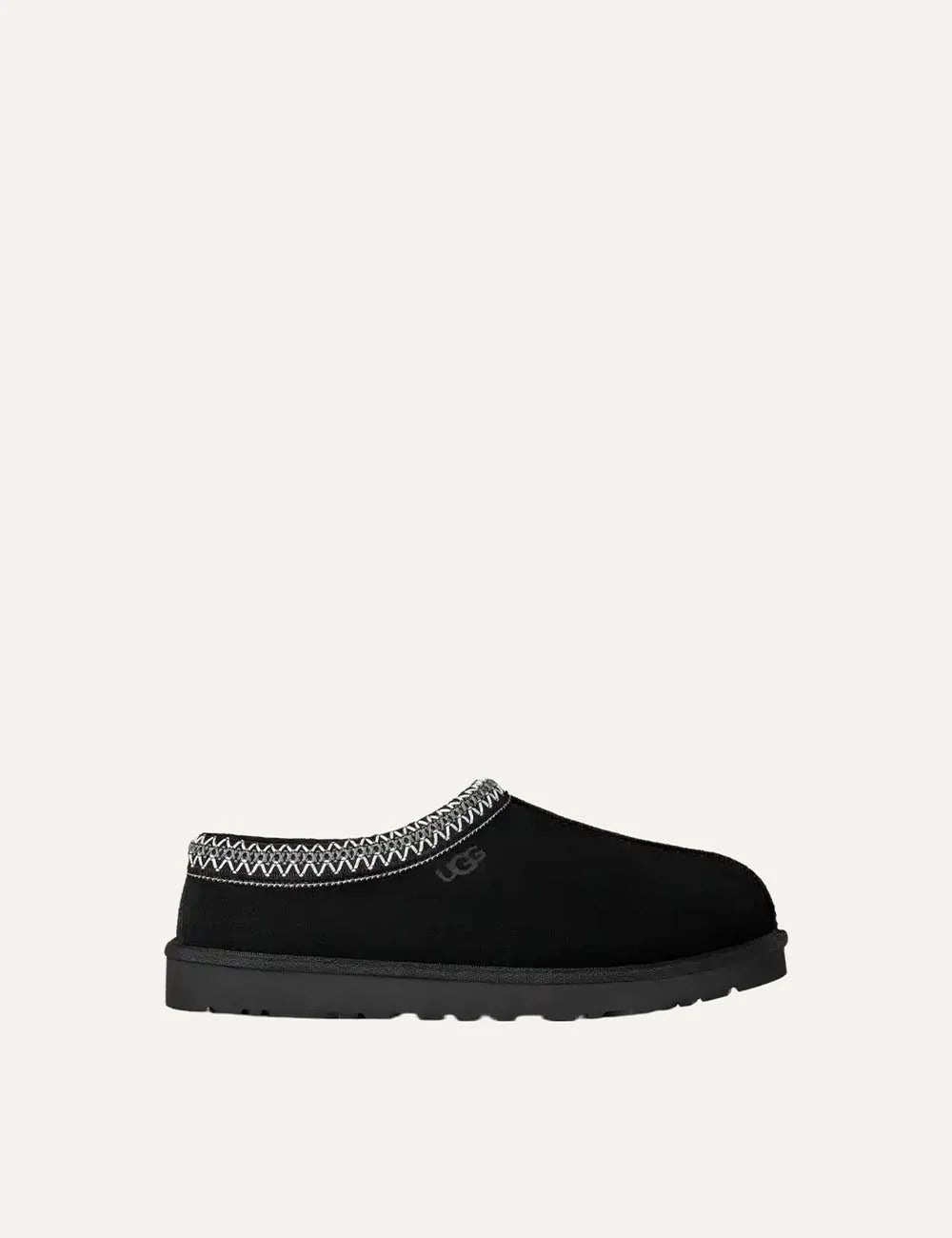 UGG men black suede slippers with sheepskin lining and UGGbraid detail