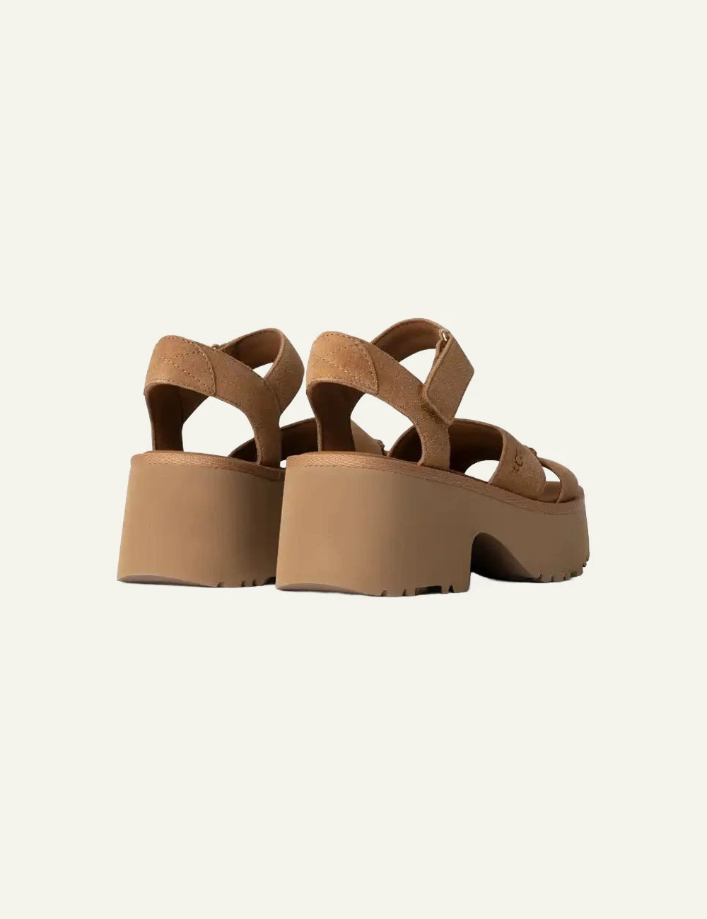 UGG New Heights platform sandal chestnut back back view