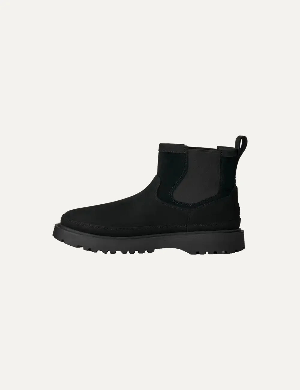 Unisex UGG Birch Chelsea black waterproof suede and nubuck boots with elastic side panels and rubber outsole side