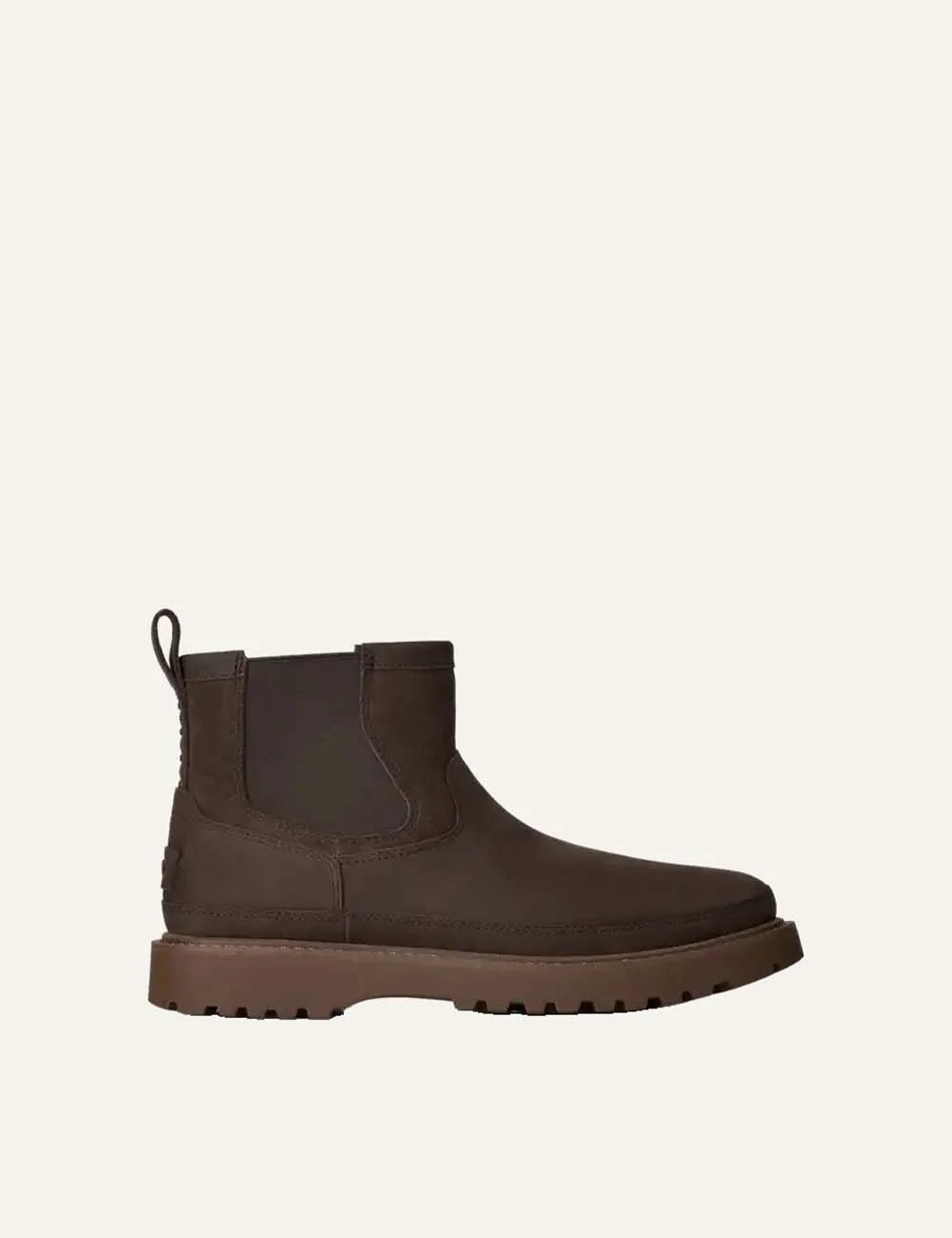 Unisex UGG Birch Chelsea dark brown waterproof suede and nubuck boots with elastic side panels and rubber outsole