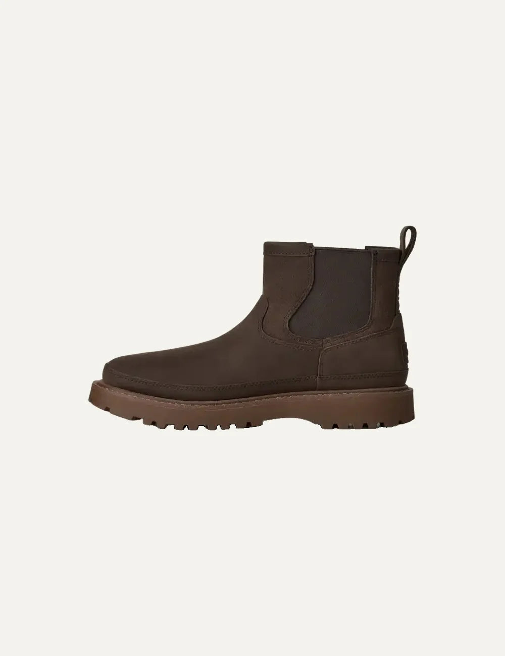 Unisex UGG Birch Chelsea dark brown waterproof suede and nubuck boots with elastic side panels and rubber outsole profile