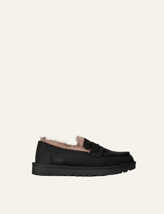 UGG women Ellis Nubuck black loafers with sheepskin lining