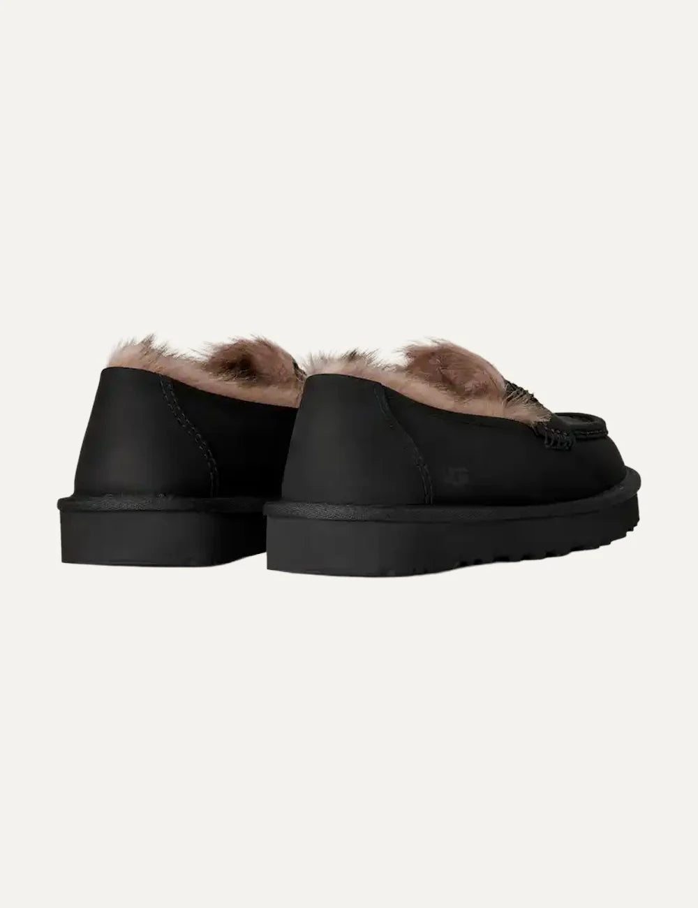 UGG women Ellis Nubuck black loafers with sheepskin lining back