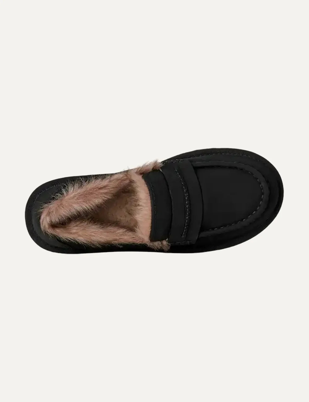 UGG women Ellis Nubuck black loafers with sheepskin lining top