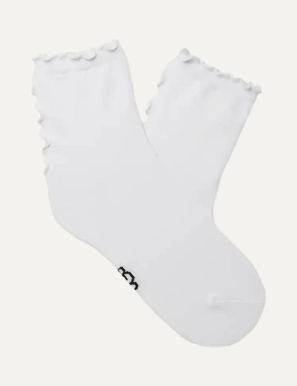 UGG women white quarter socks with lettuce edge detail