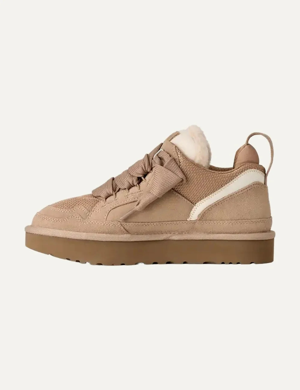 UGG women Lowmel Sand suede and mesh sneakers with two-tone laces profile