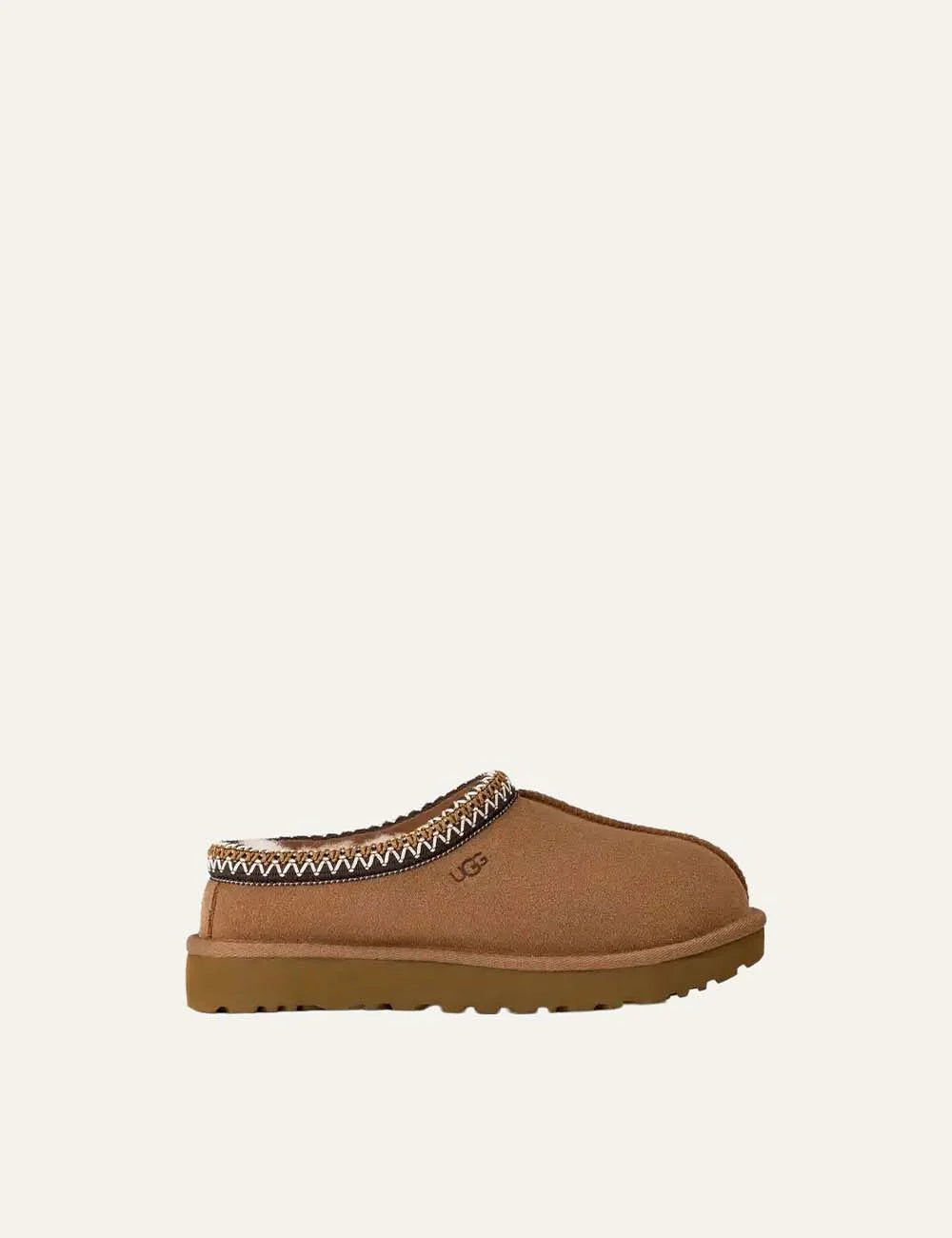 UGG Women’s Chestnut Suede Tasman II Slippers with Braided Trim