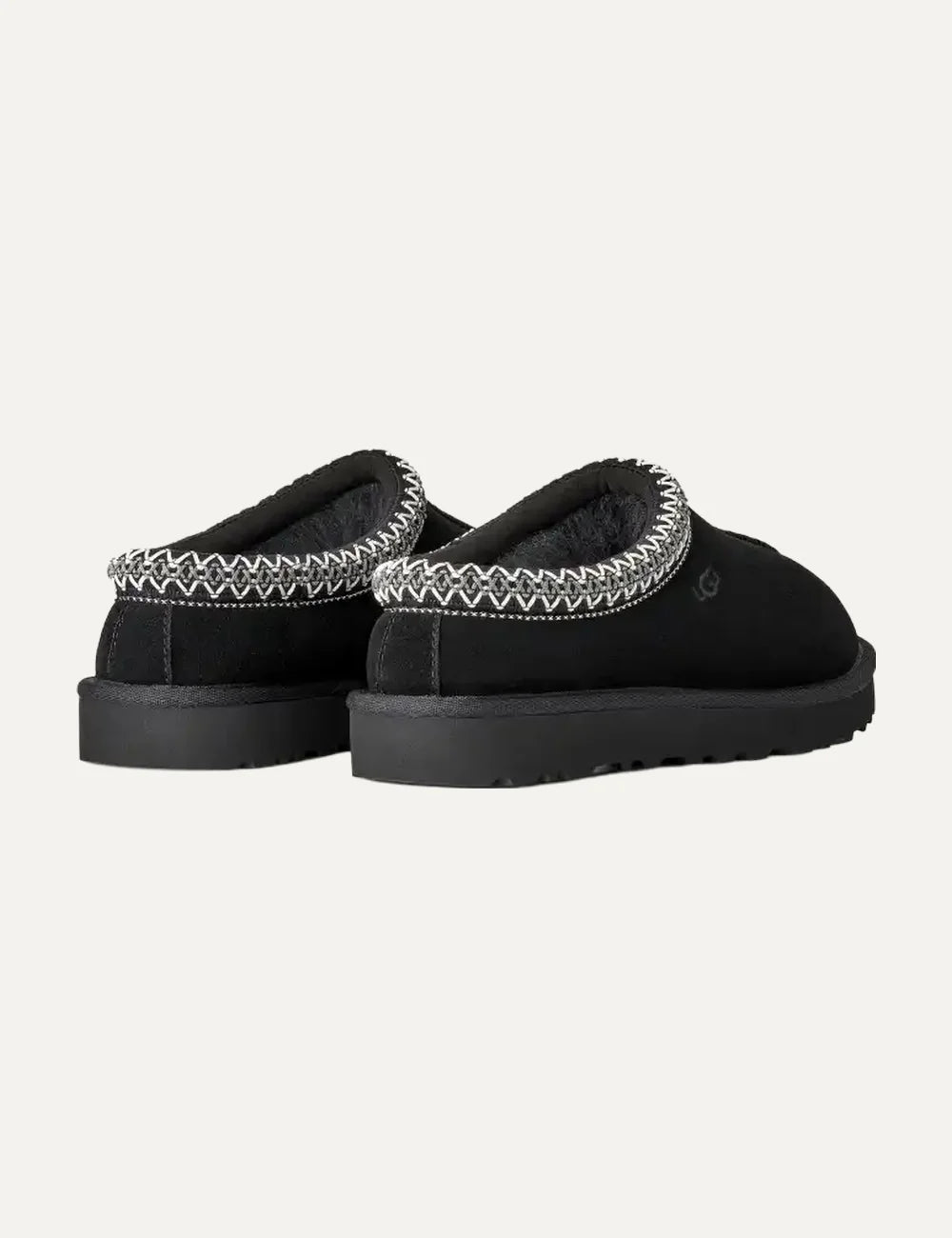  UGG Women’s Black Suede Sheepskin Slippers back